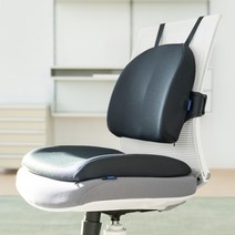 우리하루 1+1 큐어백 등받이쿠션/허리쿠션/의자방석 자세교정세트, 큐어백 허리쿠션+방석 세트 (그레이)