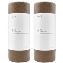 예밀 일회용 수세미 60매 X 2롤 주방 항균 위생수세미, 브라운