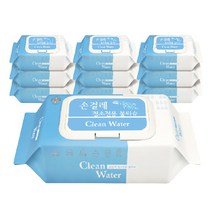 미엘 Miel 손걸레 청소용 청소전용 클린워터 물티슈 80매 10팩 대용량 엠보싱 손걸레, 20팩