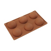 실리콘몰드 반구 6구 코코아밤 배쓰밤 실리콘틀 초콜릿 사탕 젤리 양갱 비누 얼음 베이킹틀 베이킹도구, 실리콘몰드:반구 6구