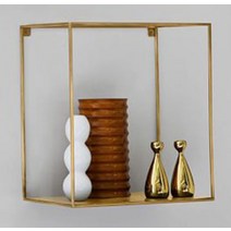 북유럽 모던 심플 인테리어 골드 철제 벽선반 거실 주방 벽면 카페 신혼집 포인트 수납 장식 벽걸이, B타입 골드 라지 35x25x35cm