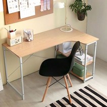 조립식테이블 철제 게이밍 노트북 컴퓨터 사무실책상 1인용 책상 126 선반, 화이트