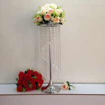 유럽 크리스탈 촛대 로맨틱 장식 식탁 디너 콘솔 소품, 높이 69 cm 황금 가격은 꽃을 포함하지 않습니다