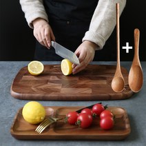 C&C 엔드그레인 원목 나무 도마 플레이팅, Oval S