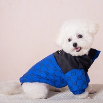 강아지패딩 의류 디자이너 패딩 애완 동물 겨울 따뜻한 코트 소형 중형 프렌치 불독 테디 XS3XL, 20.파란 - XXL