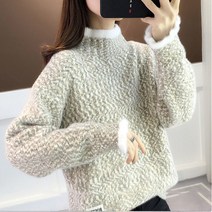 JOY NARA 여성용 포근한 반폴라 니트