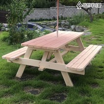 착한테이블 야외 테이블 방부 방수 야외테이블 의자 세트 상 정원 마당 탁자 파라솔 별매, 8인일체형 최고급원목 테이블 무도색