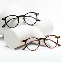 원형 뿔 블루라이트 차단 플랫 미러 시력보호 패션 안경테 모던 스타일