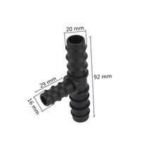 농사 원예 워터 커넥터 5 개 가시 20mm ~ 16mm 티 감소 정원 물 호스 스플리터 DN20 DN16 인터페이스 파이프 연결 어댑터