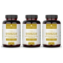 MCS Formulas 마그네슘 글리코네이트(글루콘산 마그네슘) 500mg 90캡슐 3병
