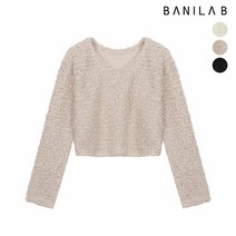 [바닐라비] 여성 라운드넥 뽀글이 크롭 니트