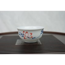 한차원 백자 반수공 연꽃 찻잔 3종, 3