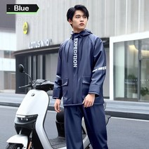 낚시 복 우의 의류 방수 레인슈트 우비 가을 바람막이 남녀공용 라이더 전신 세트 패션 컬러 스플릿 레인 코트 오토바이 야외 팬츠 라이딩 장비, 11.MenBlue - M