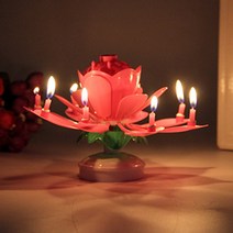 촛불멜로디연꽃초 생일축하 멜로디 생일초 연꽃초, 8촛불, 원형판레드