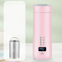 주방용 가전 스마트 온도 조절 컵 400ml 휴대용 전기 주전자 차 커피 여행용 끓는 물 주방, 06 Smart Pink filter_03 AU, 06 Smart Pink filter_03 AU