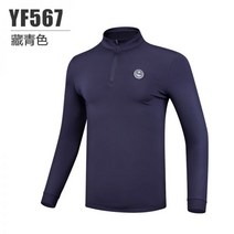 135273 PGM 골프 의류 남성용 긴팔 티셔츠 피부 친화적인 패브릭 스탠드 칼라 디자인 패션 스포츠 탑