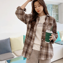 루시다 제이슨 체크 기모셔츠