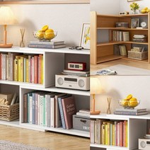 2단 책장(60CMX30CM) (화이트) 원목오픈책장 4단원목책장 원목책상책장