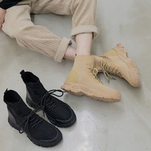 런슈즈 하이탑 키높이 니트스판 삭스 레이스업 스니커즈 앵클워커 4cm