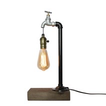 책상스탠드조명 인더스트리얼 파이프 빈티지 장식등 철제 컨트리 공업 감성, 로프리스(전구포함) + 조광스위치