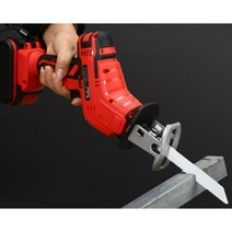 왕복 쇠자르는톱 전동 드릴톱 쇠톱 절단 기계, 톱날 2개+배터리 1개+충전기1개