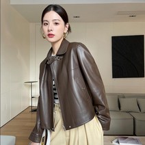 하이닝 리얼가죽 여성 2023 봄가을 상의 트숏자켓 풀솜 무스탕 양가죽 클래식 가죽옷 캐쥬얼 자켓코트 2월20 일 발 다함