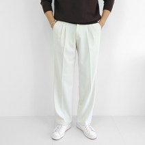 로니제이 남자 세미와이드 슬랙스 투턱 롱 일자 와이드핏 슬랙스