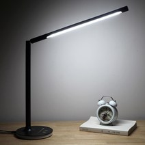 알라딘 LED스탠드 독서실 책상 조명 수유 취침 무드 독서등 스텐드 USB 램프 각도 밝기조절, 화이트