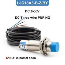 LJC18A3 DC 636V 3 선 NPN PNP NO NC 10mm 감지 거리 정전 용량 근접 스위치 센서 선식, DC Three wire PNP NO