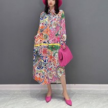 민복 두루마기한복 한복코트 남성한복두루마기 두루마기 경남상회 한국 스타일 여성 긴 소매 멀티 컬러 꽃 프린트 파스텔 셔츠 루즈핏 타이드 빅 사이즈 보호 시크 플로럴