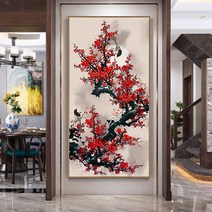 푸아이 3D 보석십자수 매화 50x100 DIY 거실 사무실 집들이 개업선물 인테리어 소품(사이즈 4종) +행운십자수(35x35)LMP688, 1세트, 60x120cm