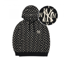 MLB 엠엘비 클래식 모노그램 전판패턴 오버핏 후드티 뉴욕양키스 3AHDM0224 블랙