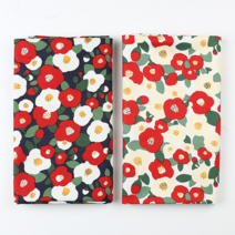 옥스포드원단 - 동백꽃 2color [91108ys] 플라워 쿠션 원단 패브릭 퀼트 천, 아이보리