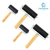 판화 롤러 미술 고무롤러 판화용 로울러 서예 유화 유성 수성 페인트 조각용 도장 작업롤러, 6cm 롤러&10cm 롤러