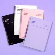 [추천] 스프링북 4종 풀세트, 화이트+로즈쿼츠+바이올렛+다크호스, 룰드