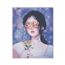 아디코 LED 보석 십자수 DIY 40 x 50 cm, 꽃안경 쓴 소녀(LB51), 1개