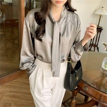 브이와이 여자 마후라 히든버튼 벌룬 빅사이즈 블라우스