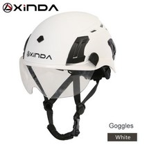 XINDA-ABS 암벽 등반 헬멧 고글 동굴 관찰 협곡 안전 헬멧 내리막 헬멧 speleology 산악 구조 장비, 싱글 사이즈_1, White with goggle_6