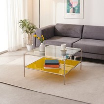 [(주)티에스퍼니처] 리프 모듈 거실 테이블 780, 선택:블랙 / 2단:화이트