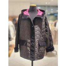 베네통 헤링본 퀼팅 후드 패딩점퍼 BAJP91161(1369656)