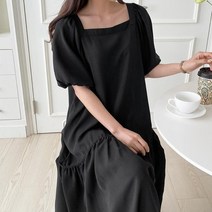 [다잇템] 여자 에이라인 티어드 민무늬 롱원피스