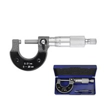 AUTOUTLET 외부 마이크로미터 025mm001mm눈금 메트릭 캘리퍼 강한 내구성 긴 수명 락렌치 부착, 비전자 디스플레이