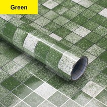 인조대리석타일 바닥셀프시공 바닥데코타일주방 벽 스티커 방수 Oilproof 알루미늄 호일 벽지 자기 접착 캐, 05 Green_02 5m x 45cm
