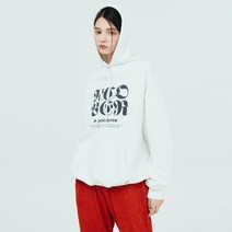 앤커버 로만 타이포 후드-화이트 - WHITE 127048