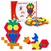 칠교놀이도안 칠교판 평면도형 100PCS 만3세교구 3살장난감