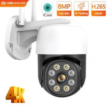 보안 카메라 보안 카메라4k 8mp ip 카메라 야외 와이파이 5mp 보안 cctv ptz 미니 돔 캠 비디오 감시 3mp ai 추적 홈 보호 icsee, 4k 8mp 128g sd, 우리 플러그