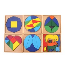 도형분할퍼즐 6종 교재세트 사고력교구 초등학생 학습장난감 초등수학 엄마표 교육기관용 창의력, 1개