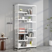진열장 장식장 인테리어 트로피 소품 피규어 고급 쇼케이스, 80*30*200(화이트랙+화이트보드)