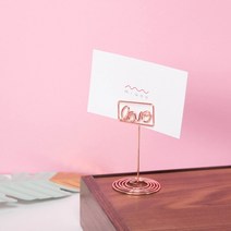 수아베 LOVE 명함꽂이 메모꽂이 사진 엽서 거치대 카페소품 다용도꽂이 (로즈골드)