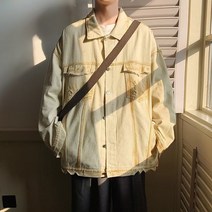 남자청남방패션 카고 데님점퍼 봄계절 디자인감각 대미지 재킷 트렌드 와이드 루즈핏 상의 W6938P70 4993481217